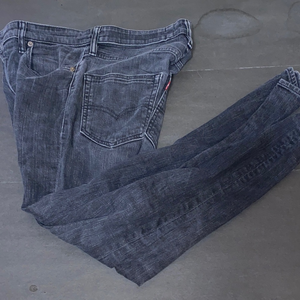 Levi's Men’s W33 L32 Faded Black Charcoal Straight Jeans